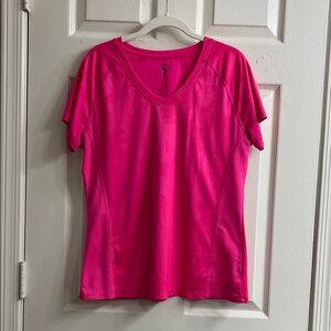Champion Women's Bright Pink V-Neck Tee